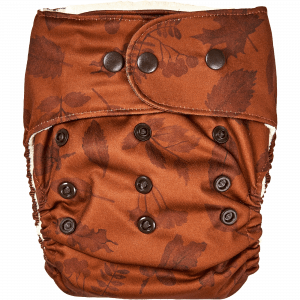 Natural Snap-In Leaves Red Cloth Diaper