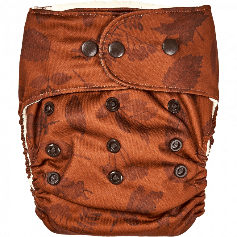 Natural SnapIn Mushrooms AIO Cloth Diaper In Organic Cotton Elskbar