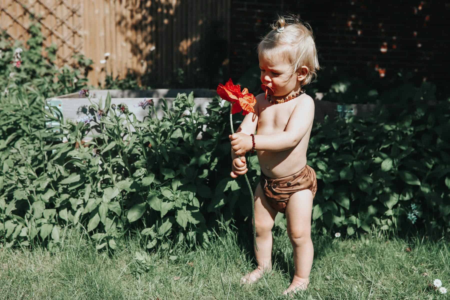Baby and flower