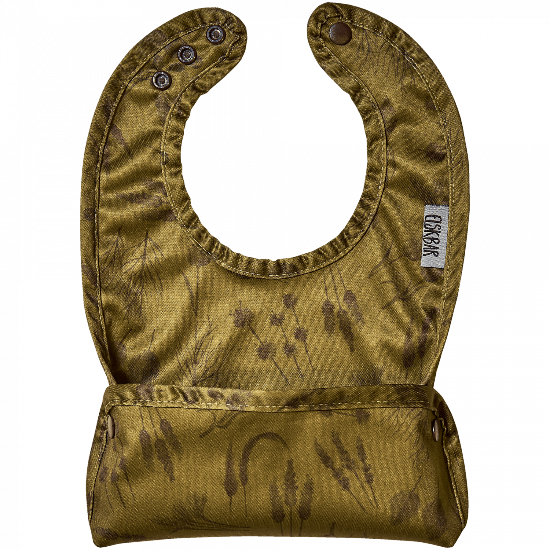 Bib with pocket for eating - green