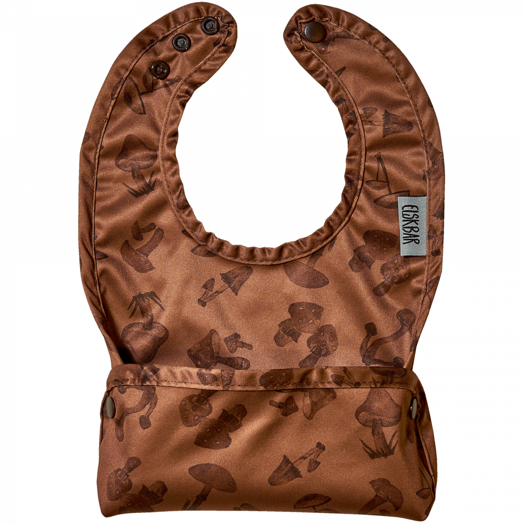 Bib with pocket for eating - brown
