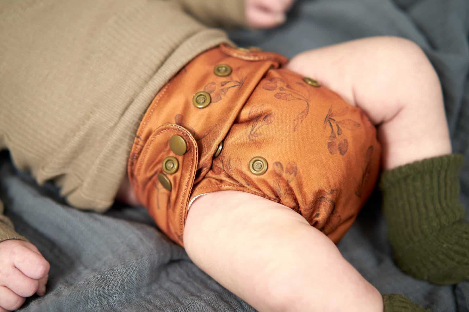 Newborn cloth diaper goji front