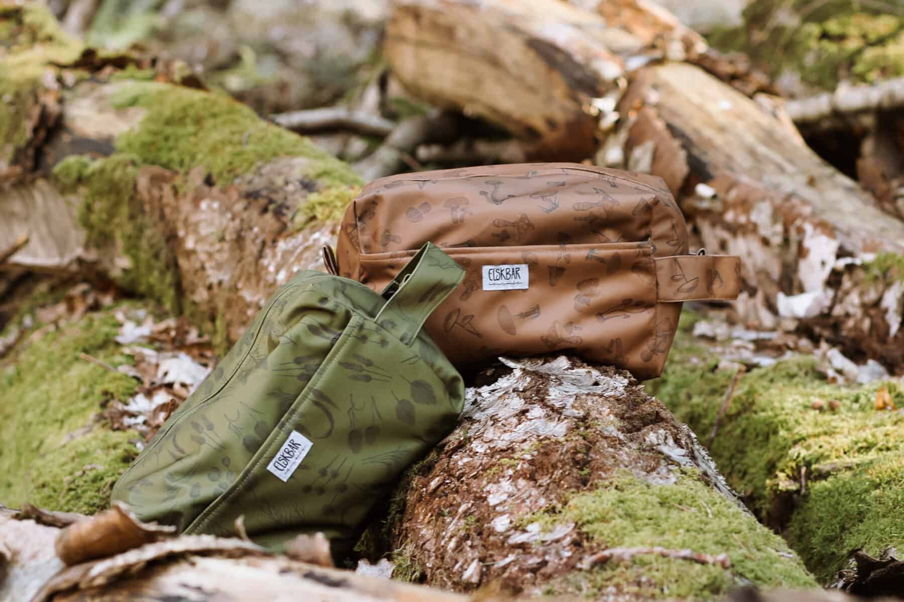 cloth diaper bag in nature