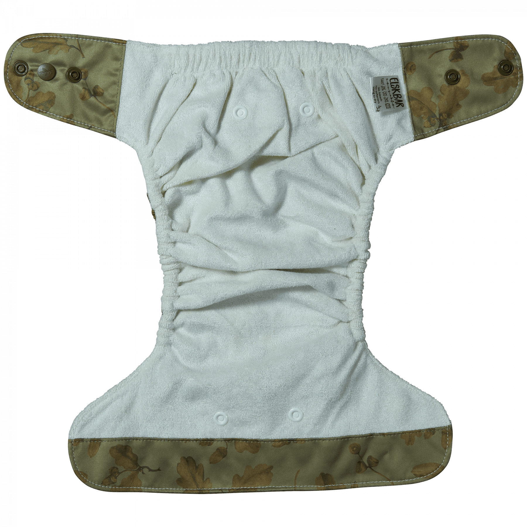 Natural Snap-In - Acorn - AIO cloth diaper inside