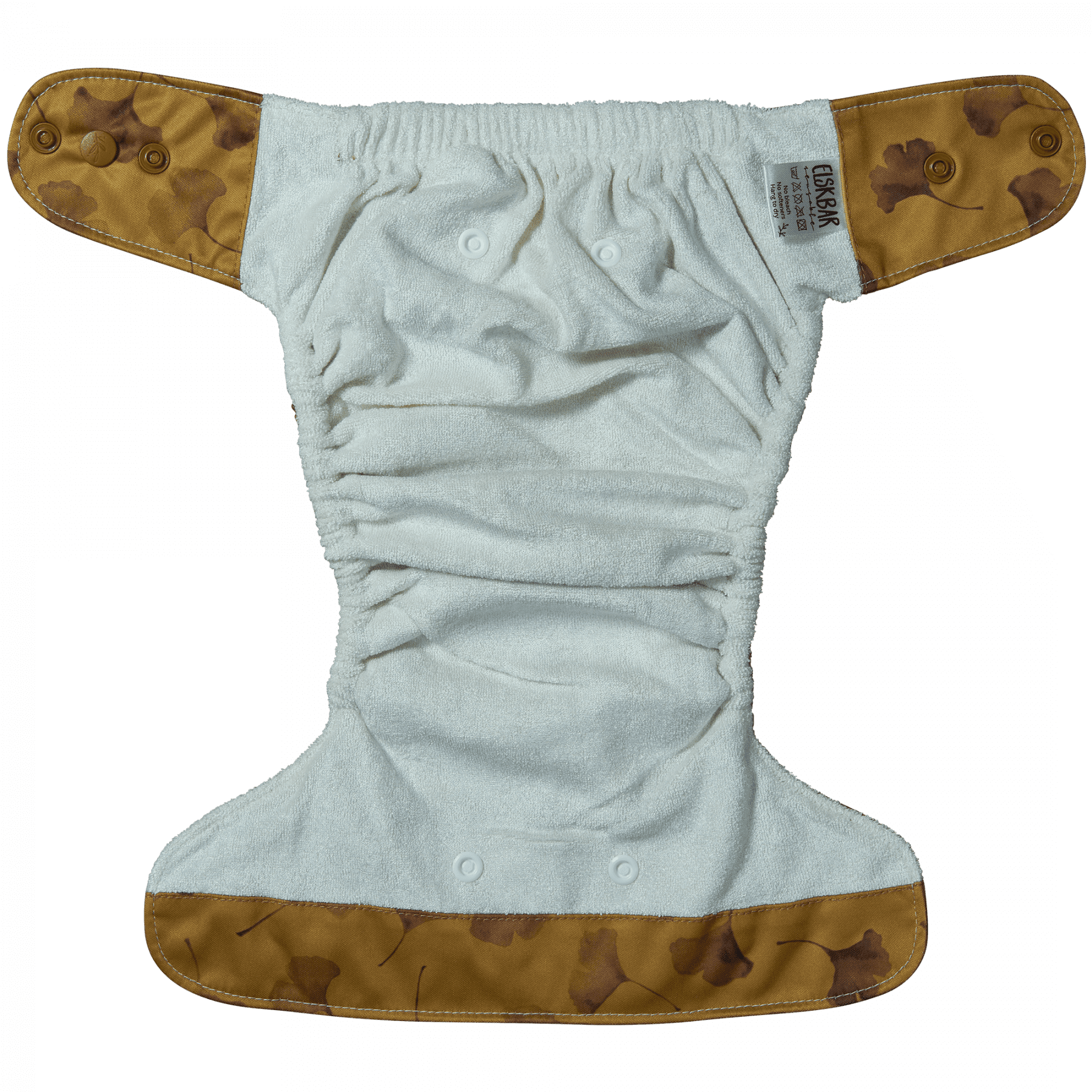 Natural Snap-In - Ginkgo - AIO cloth diaper inside