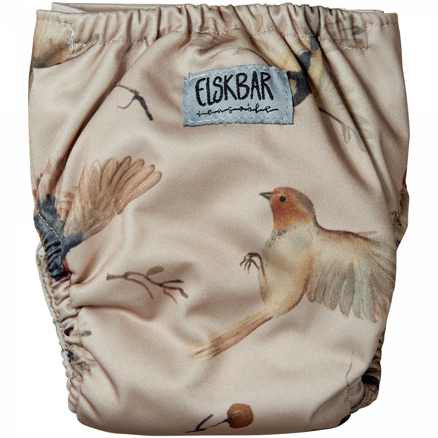 Natural Newborn - Birds - cloth diaper backing newborn