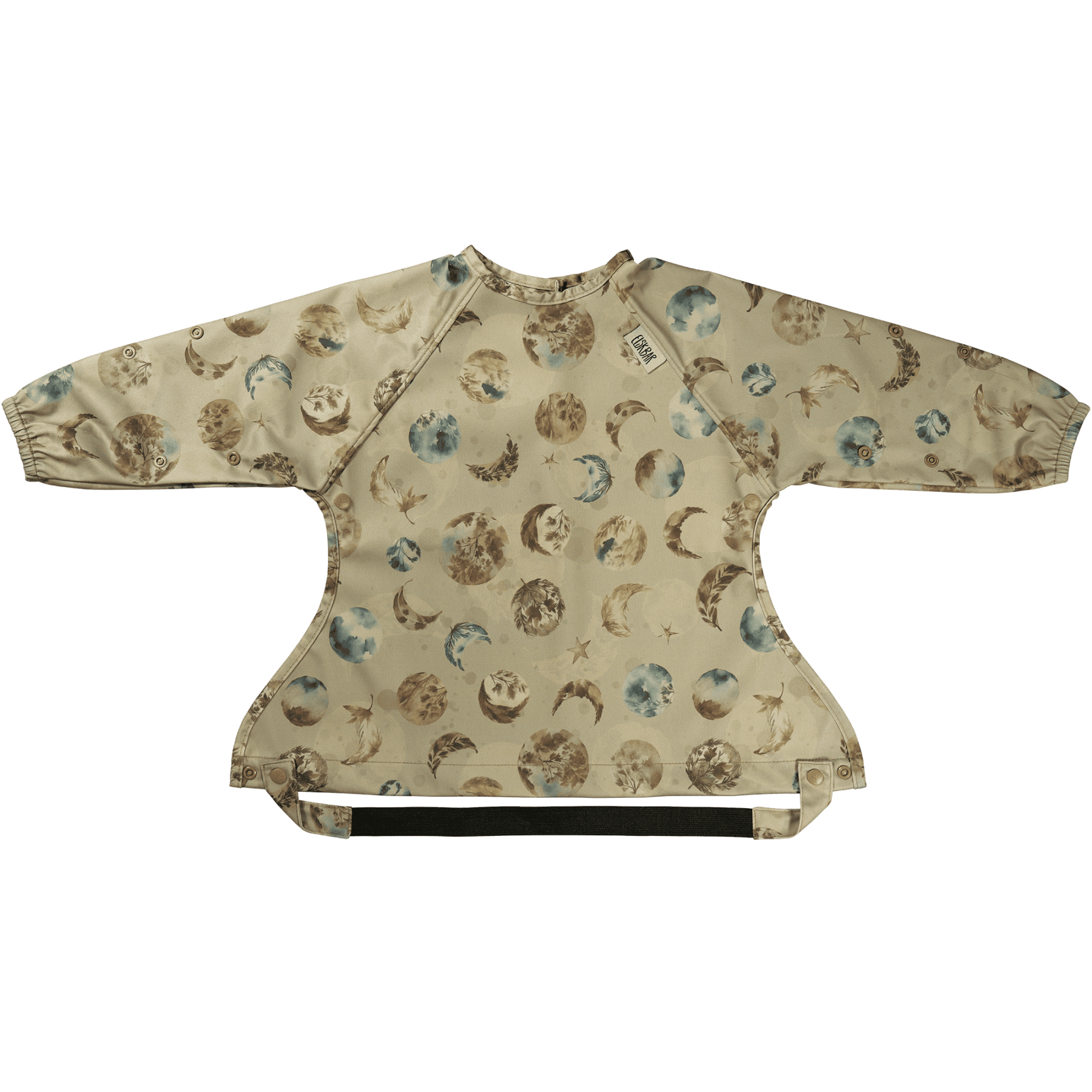 Long sleeved bib - front - Moons