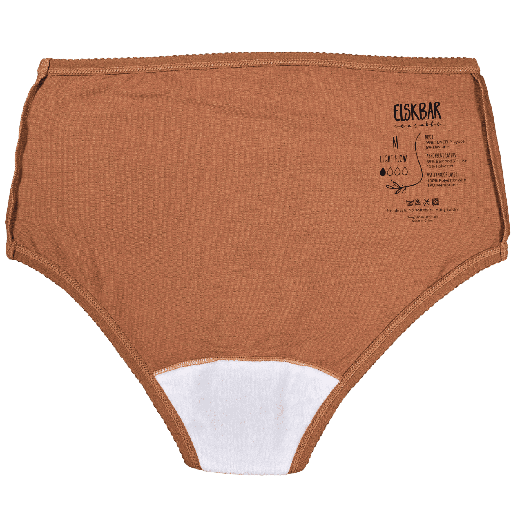Menstruationstrusser - Light Flow Amber - inderside bagside