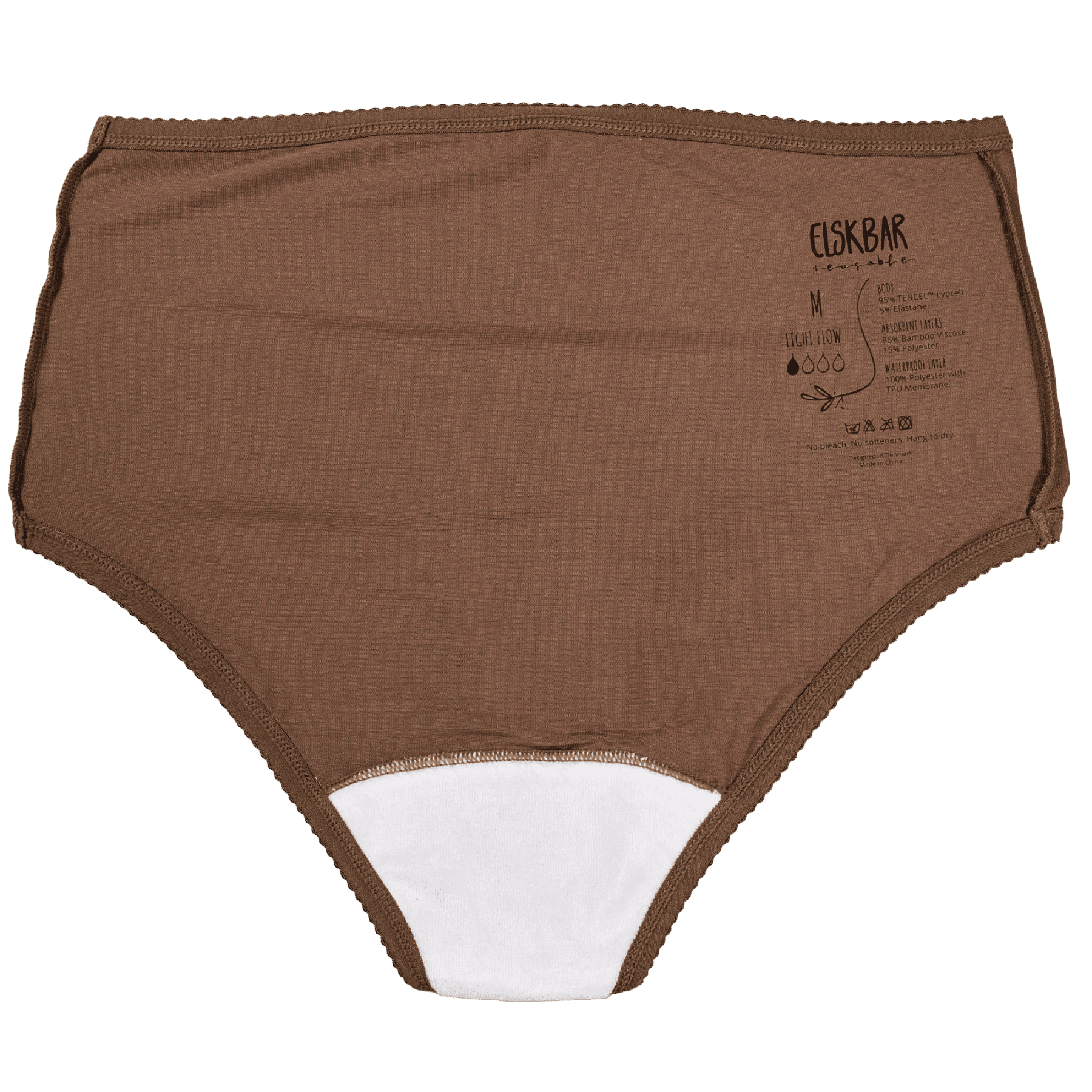 Menstruationstrusser - Light Flow Cedar - inderside bagside
